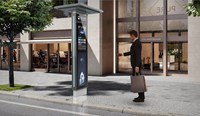 Pantalla de publicidad de parada de autobús al aire libre, luz de energía Solar, poste Vertical, tablero de señal, estación electrónica, señal de parada de autobús, señalización Digital