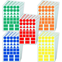 Autocollants de codage couleur multiformes Étiquettes rectangulaires carrées triangulaires auto-adhésives pour l'organisation du marquage