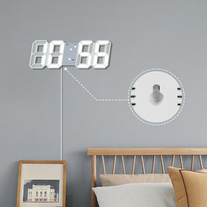 2024 novedad Color lámpara Led alarma Snooze dígitos reloj despertador de pared números 3D reloj de mesa - Product Image 4