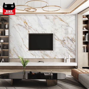 Papan lembar dinding latar belakang marmer PVC, kristal karbon/pelat arang bambu Panel dinding Veneer kayu - Product Image 2