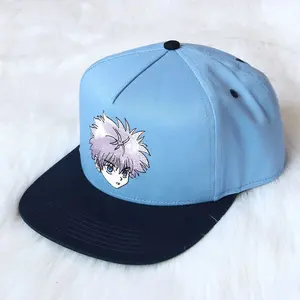 Light Blue Navy Animal Embroidery Patch Snapback Hats Flat Brim Cap Japanese Cartoon Patch Hip Hop Cap