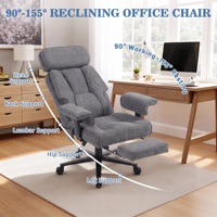 Chaise ergonomique à dossier haut en tissu gris, pivotante, robuste, 500 lb, pour jeux vidéo, avec soutien lombaire pneumatique, pour la maison et le bureau