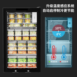 Refrigerador compacto Homesun de 35L con enfriamiento directo, descongelación automática, vitrina de acero inoxidable para exhibición de alimentos, ideal para escuelas y guarderías. - Product Image 5