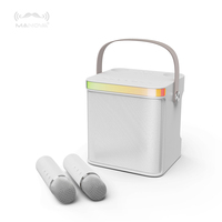 Mini haut-parleur portable karaoké de haute qualité avec haut-parleur bluetooth à double micro avec ensemble de deux microphones pour la fête en plein air à la maison