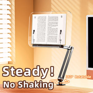 Boneruy P87 portabile 360 ° supporto da lettura rotante regolabile in alluminio con fermaglio elastico per ufficio - Product Image 4