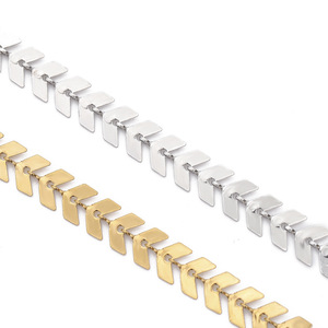 Chaîne en forme de flèche en acier inoxydable, 6mm, or et argent, pour la fabrication de bracelets, accessoires de bijouterie H1150 - Product Image 5