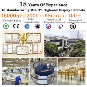 Venta al por mayor de lujo de acero inoxidable Gabinete de la joyería de cristal de iluminación LED escaparate de la tienda para la joyería de diseño de mostrador - Product Image 5