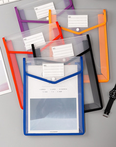 A4 spesso pagg con bottone a pressione tasca per etichette a forma di busta con grande capacità impermeabile in <span class=keywords><strong>plastica</strong></span> portadocumenti - Product Image 2
