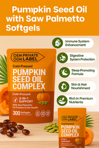 Özel etiket sıcak satış 180 sayısı kabak çekirdeği yağ Softgels testere Palmetto bitkisel takviyesi ile kabak çekirdeği yağ Softgels - Product Image 2