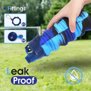 Botella de Agua Plegable Ligera y Portátil de Silicona Ecológica BSBH con Mosquetón - Product Image 4