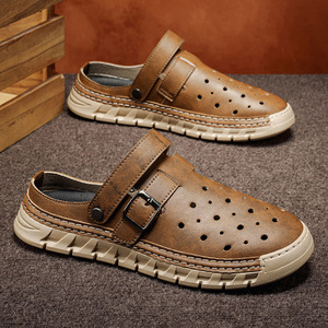 รองเท้าแตะลำลองผู้ชาย ระบายอากาศได้ดี กันน้ำ น้ำหนักเบา หัวเหล็ก ปิดนิ้วเท้าได้ นวดฝ่าเท้า รองรับอุ้งเท้า เหมาะสำหรับฤดูร้อน ใส่เดินเล่นกลางแจ้ง - Product Image 1