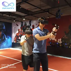 เครื่องเกม VR Space VR ที่ทำกำไรได้มากที่สุดเครื่องเกมจำลองการยิง VR เดินสำหรับผู้เล่นหลายคน