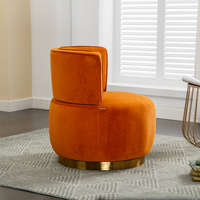 Livraison gratuite aux États-Unis - Fauteuils pivotants confortables en forme de baril, fauteuils ronds en velours moelleux pour salon et salles d'attente