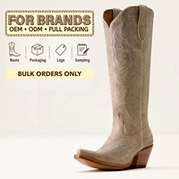 Sepatu Bot Kulit Sapi Asli Berkualitas Tinggi CHENO Custom Brand untuk Wanita, Gaya Country Western Cowboy Cowgirl