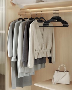 Bán Buôn Đổ Xô Đồ Lót Màu Đen Móc Áo Móc Không Gian Tiết Kiệm Không Trượt Móc Nhung Màu Đen Móc Cho Quần Áo - Product Image 5