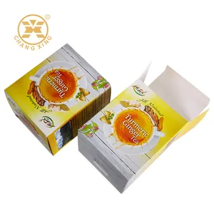 Caixa de chá composta com impressão personalizada, caixa de papel para chá de ervas, saquinho de papel pequeno quadrado, extremidade fina, ideal para chá