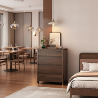 Lemari Sepatu Tinggi dan Ramping Hemat Ruang Unit Penyimpanan Vertikal 4 Laci untuk Apartemen Kecil, Kamar Tidur, dan Ruang Tamu