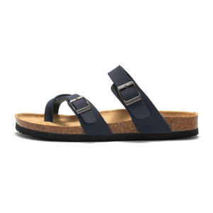 Zapatos de moda para hombre, sandalias planas de cuero, pantuflas de corcho para mujer, zapatos de estilo para caminar por la playa al aire libre, zapatos de plataforma antideslizantes. - Product Image 2