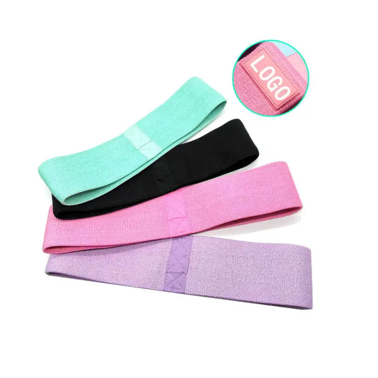 Custom 3 Level Resistance Fabric Fitness Exercise Workout Loop Yoga Bands Circle Wide Anti Slip Elastic Resistance Band