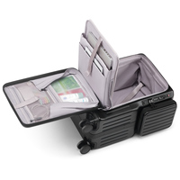 Ouverture latérale valise fermeture éclair compartiment à bagages étui d'ordinateur multifonctionnel charge/porte-gobelet/frein amortisseur roues