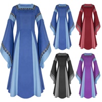 Robe de costume médiévale Renaissance pour femmes adultes, robe longue à lacets irlandaise, cosplay, robe rétro, Halloween