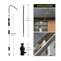Outil de nettoyage de gouttières en aluminium VITOP WP-TG3001 de 10 pieds, modes de débit d'eau réglables, interrupteur marche/arrêt, réutilisable, noir/jaune, 132-300 cm