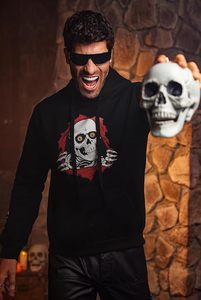 Felpa Unisex con Stampa Fantasma Spaventoso, Trendy Streetwear di Halloween, Taglie Grandi, Personalizzabile, Vendita all'Ingrosso - Product Image 2