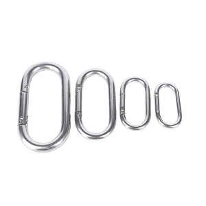 304 316ステンレス鋼オーバル型リングカラビナヘビーデューティー重工業用コネクタークイックリンクスナップフック50mm 60mm 80mm高強度 - Product Image 1