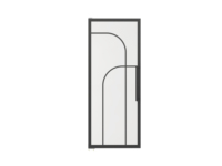 Porte coulissante en verre à cadre en acier de conception française 2026, revêtement en poudre noire, pour intérieur, maison ou bureau, 2050x800 avec verre trempé de 4 mm