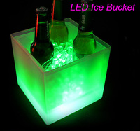 PP Plastique Bière Vin Boissons Glacière Acrylique Sentiment Seaux À Glace avec Led Design Coloré Boîtes Accepter 3.5L Personnaliser