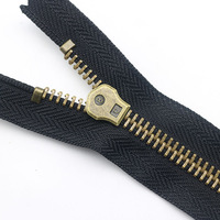 8 #   Fermeture éclair en laiton de 12 à 25 cm pour la réparation de vestes et de manteaux, fermeture éclair métallique à extrémités fermées, remplaçable, accessoires de couture DIY pour vêtements