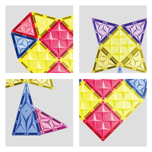 Tuiles de construction magnétiques colorées 42 pièces, jouets éducatifs STEM, blocs de construction sensoriels pour l'apprentissage et le développement des enfants d'âge préscolaire - Product Image 3