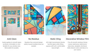 Película Decorativa para Ventanas con Diseño Abstracto de <span class=keywords><strong>Picasso</strong></span>, Adhesivo Estático sin Pegamento, Control de Privacidad - Product Image 5