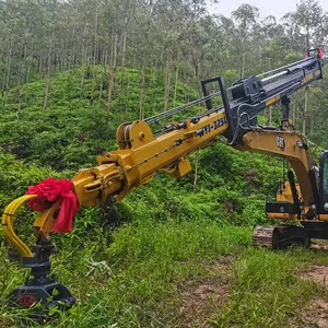 Ormancılık makinesi Xuvol WYJ-325L 360 derece döndürme ile çeneli, uzatma 25 metre ekskavatör için çeneli kereste grane