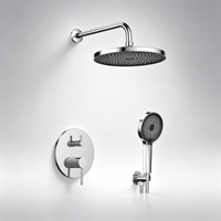 Ensemble de douche encastré en laiton avec poignée en alliage de zinc, mitigeur de douche à levier unique, finition chromée