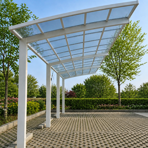 Abri de voiture en aluminium avec toit en polycarbonate, pergola |   Abri de jardin pour l'extérieur, auvent d'ombrage pour parking commercial - Product Image 2