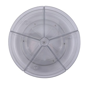 Snack Plate 10.6 Inch Round With 5 Removable Bins Rotating Food Container For Kitchen Storage - Product Image 4
