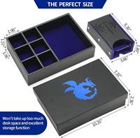 Plateau à dés et tour de rangement portable en cuir PU personnalisé, écologique, pour D&D RPG et jeux de table