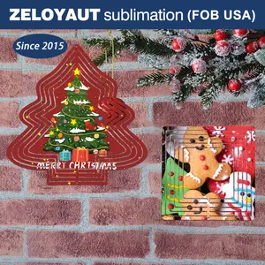 ZELOYUAT Sublimation Wind Spinner Various Style Shape Double Sides Printing Sublimations Metal Blanks Wind Spinners For Gardenn