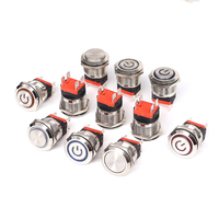 Interrupteur à bouton-poussoir électronique intelligent en métal 22MM, 10A, courant élevé, 2NO, à enclenchement momentané, 4 broches, LED, IP65, tension maximale 220V