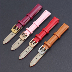 Correa <span class=keywords><strong>de</strong></span> cuero genuino para <span class=keywords><strong>reloj</strong></span>, correa <span class=keywords><strong>de</strong></span> muñeca <span class=keywords><strong>de</strong></span> Material suave, púrpura, verde, azul, marrón, 10mm, 12, 14-24mm con hebilla <span class=keywords><strong>de</strong></span> rosa dorada y plateada - Product Image 1