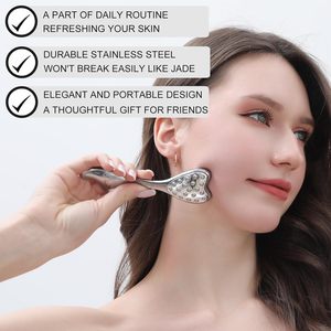 Kit <span class=keywords><strong>de</strong></span> Regalo al por Mayor <span class=keywords><strong>de</strong></span> Acero Inoxidable: Rodillo Facial y Gua Sha <span class=keywords><strong>de</strong></span> Delfín 3 en 1 para Esculpir el Rostro - Product Image 4