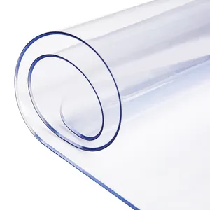 Kustom Multi-ukuran 2Mm Tebal Food Grade Lembut Transparan Taplak Meja Pelindung PVC Fleksibel Taplak Meja