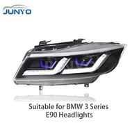 Système d'éclairage automobile Junyo, ensemble de phares pour BMW Série 3 E90 05-12, feux de jour, accessoires automobiles