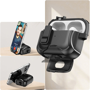 Soporte de teléfono protector anticaída de lujo para <span class=keywords><strong>AirPods</strong></span> <span class=keywords><strong>Pro</strong></span> 2 funda de TPU de parachoques de armadura funcional con llavero y funda para auriculares - Product Image 5