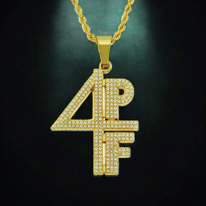 สร้อยคอแบบโซ่โลหะผสมฮิปฮอป ประดับคริสตัลรูปตัวเลข 4PF ระยิบระยับ เหมาะสำหรับเป็นของขวัญในงานหมั้น - Product Image 3