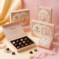Boîte d'emballage de chocolat vide personnalisée en gros, boîte cadeau rigide de luxe imprimée couleur pastel pour les faveurs de mariage et les bonbons de fête