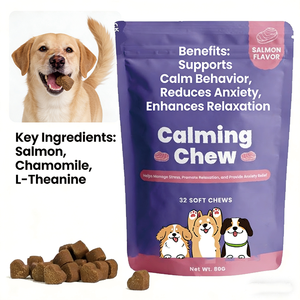 Masticables Orgánicos Avanzados para Calmar a los Perros, Sabor a Salmón Salvaje, Ayuda con la Ansiedad por Separación, Calma los Nervios, Bienestar Diario, Frasco de 80g - Product Image 6