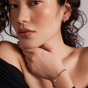 14k Gold Laboratory Grown Pear Cut Diamond <strong>Torque</strong> <strong>Bangle</strong> Fashion Designer <strong>Bangles</strong> for Women Minimalistic Bracelet <strong>Bangles</strong> - Product Image 2