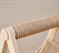 Arbre à chat en bambou à trois niveaux - Conception durable, réglable et écologique pour une utilisation en intérieur, appartements, magasins d'animaux